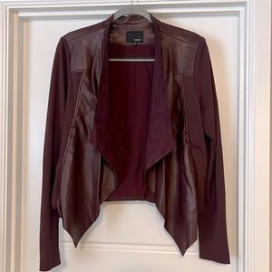 Edyson Burgundy Faux Leather Jacket